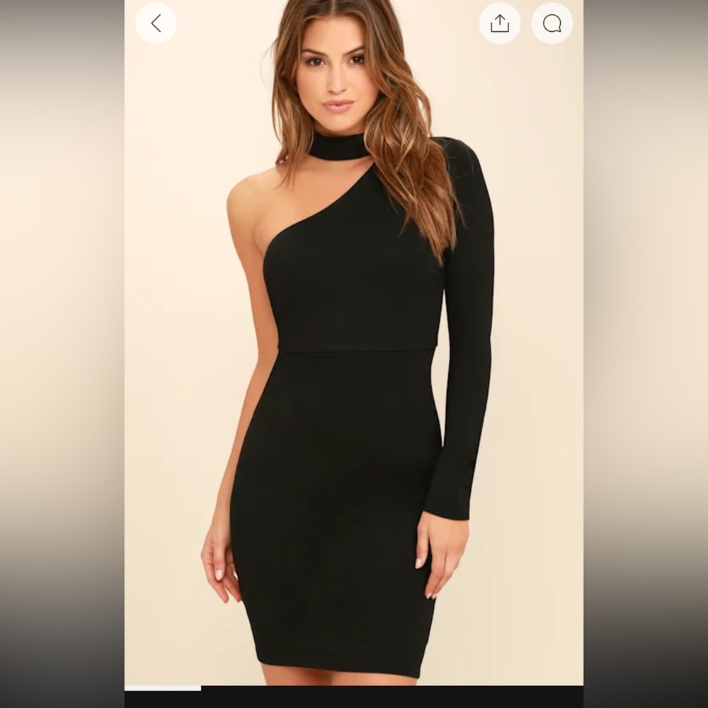 Lulus All I half black one shoulder dress
